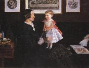 Sir John Everett Millais Mrs James Wyatt Jnr and her Daughter Spain oil painting artist